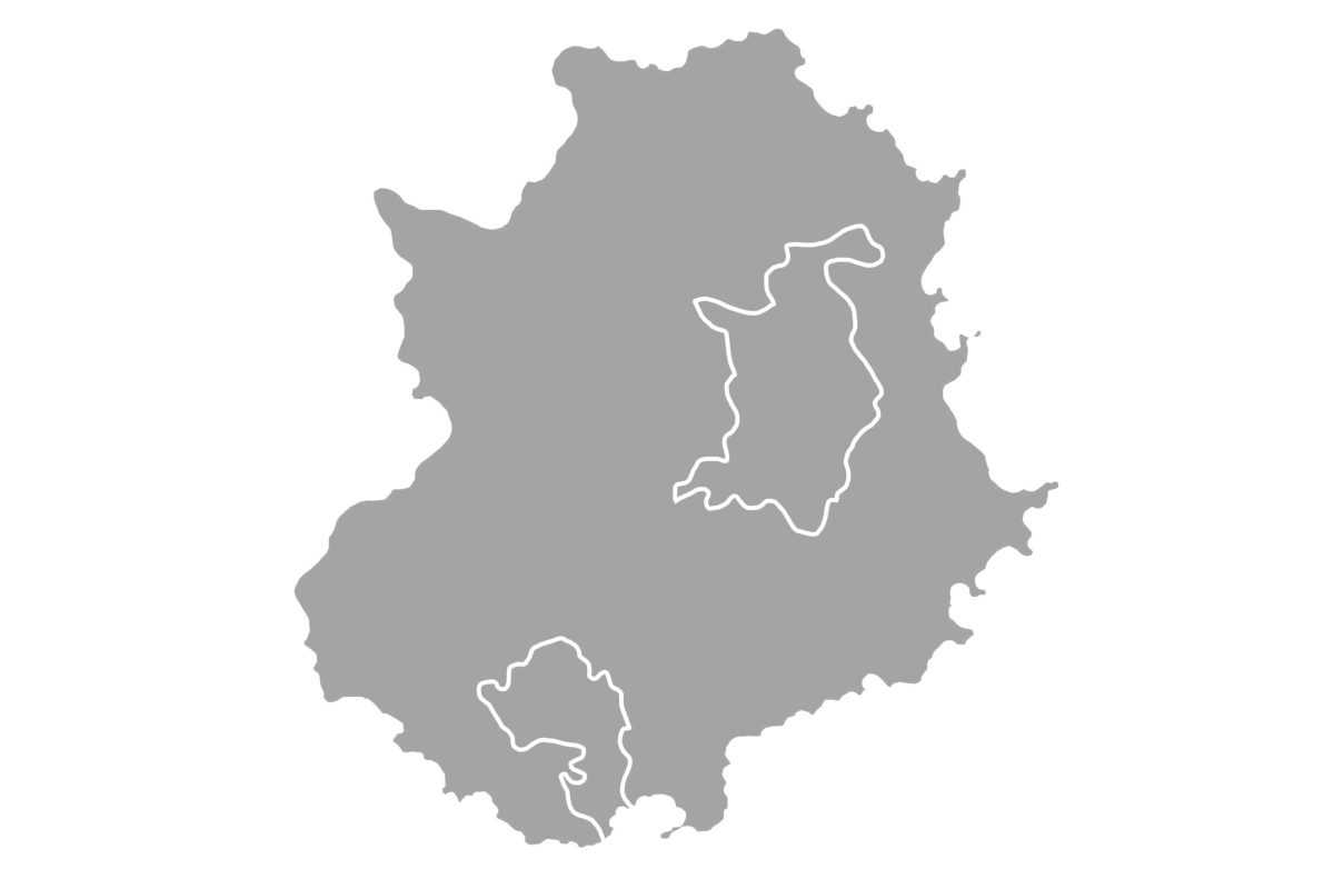 Extremadura map, Spain region. Vector illustration.